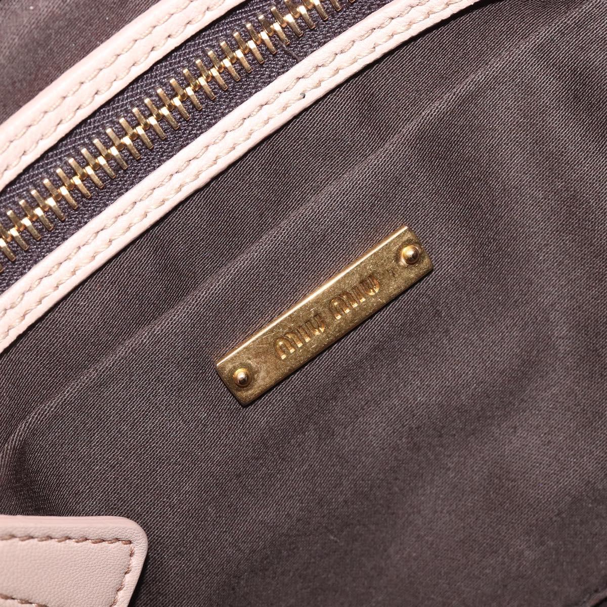 Miu Miu Matelasse Shoulder Bag Leather Pink Gold Auth bs37375