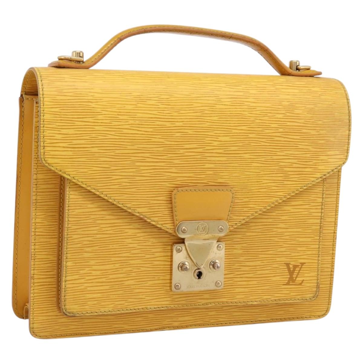 LOUIS VUITTON Epi Monceau28 Hand Bag 2way Yellow M52129 LV Auth bs37379