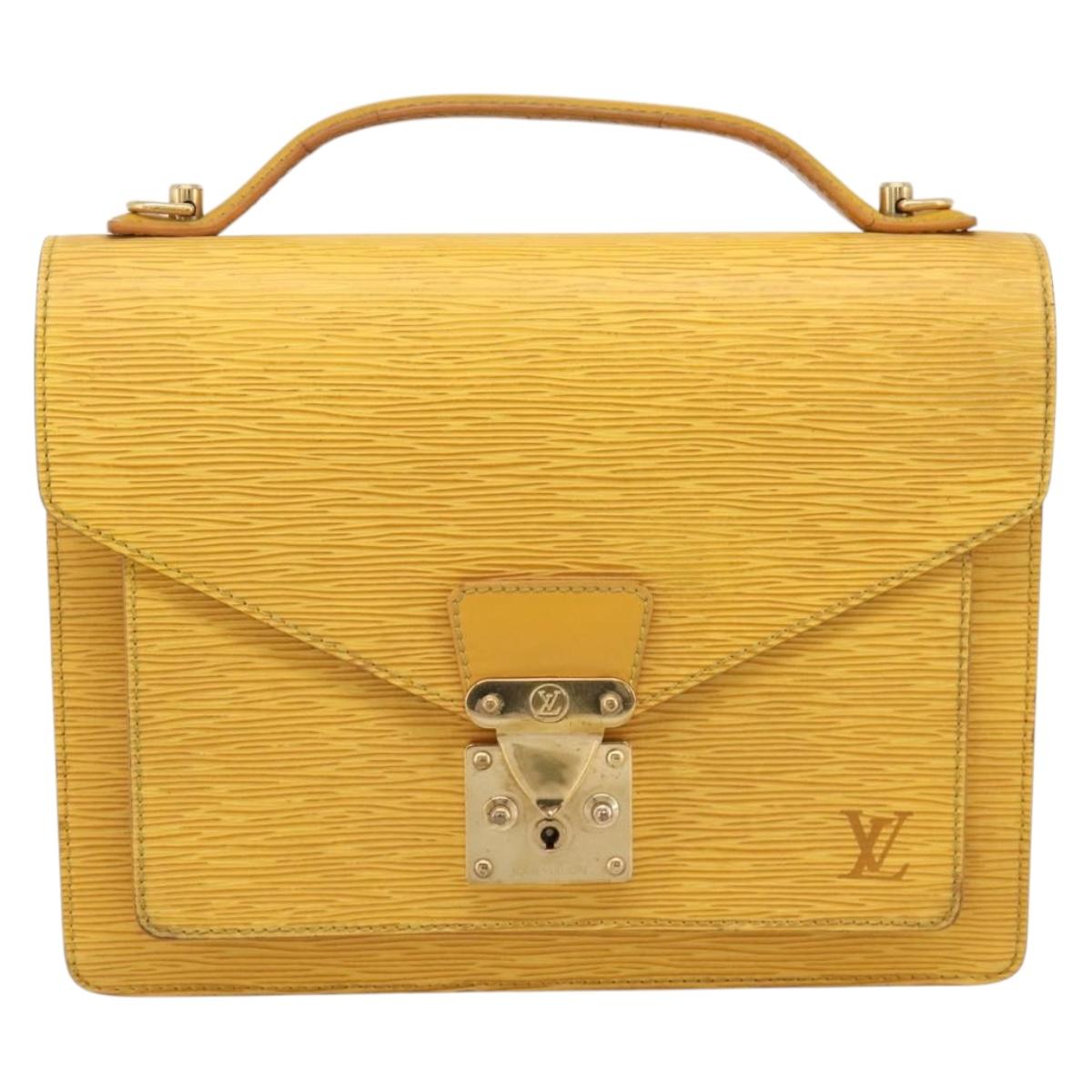 LOUIS VUITTON Epi Monceau28 Hand Bag 2way Yellow M52129 LV Auth bs37379