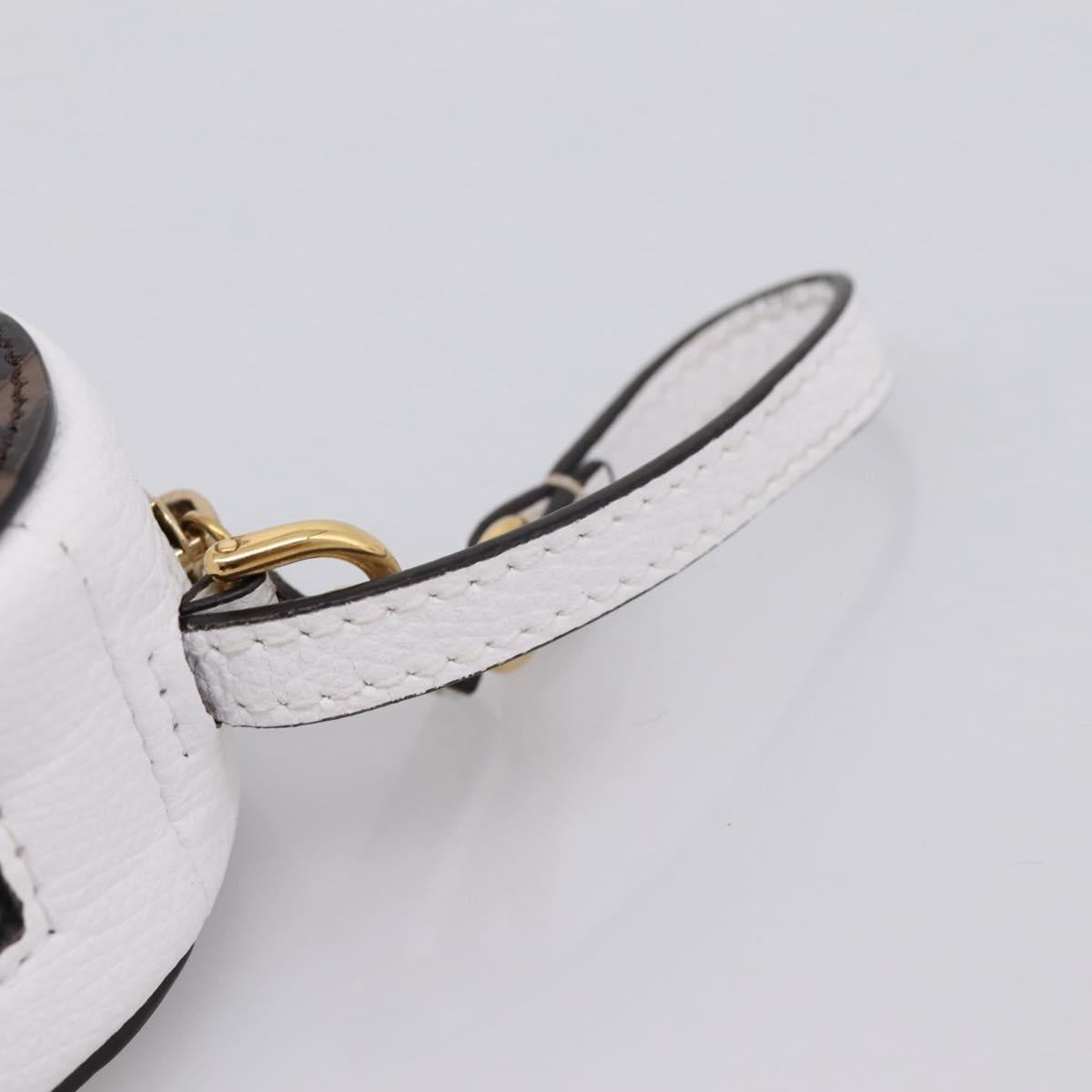FENDI Zucca Canvas Pouch Charm Brown Gold Auth bs37390A