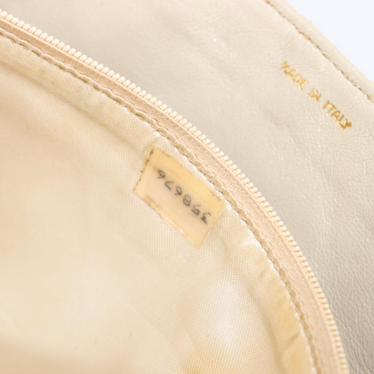CHANEL Matelasse Chain Shoulder Bag Raffia Beige Gold CC Auth bs37394