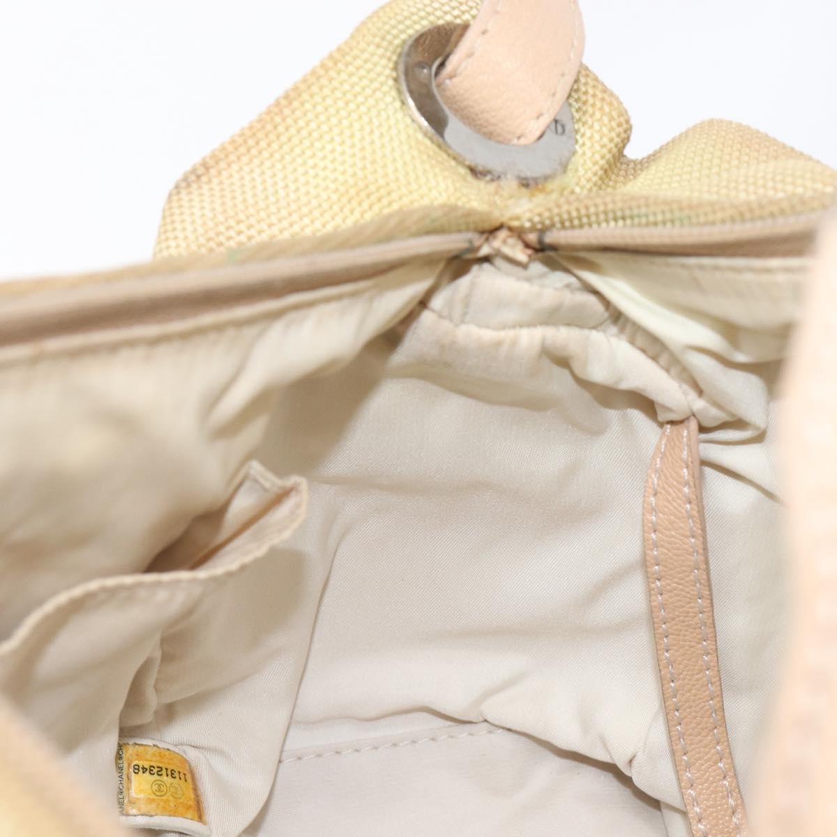 CHANEL Paris Biarritz Shoulder Bag Coated Canvas Gold Silver CC Auth bs37395