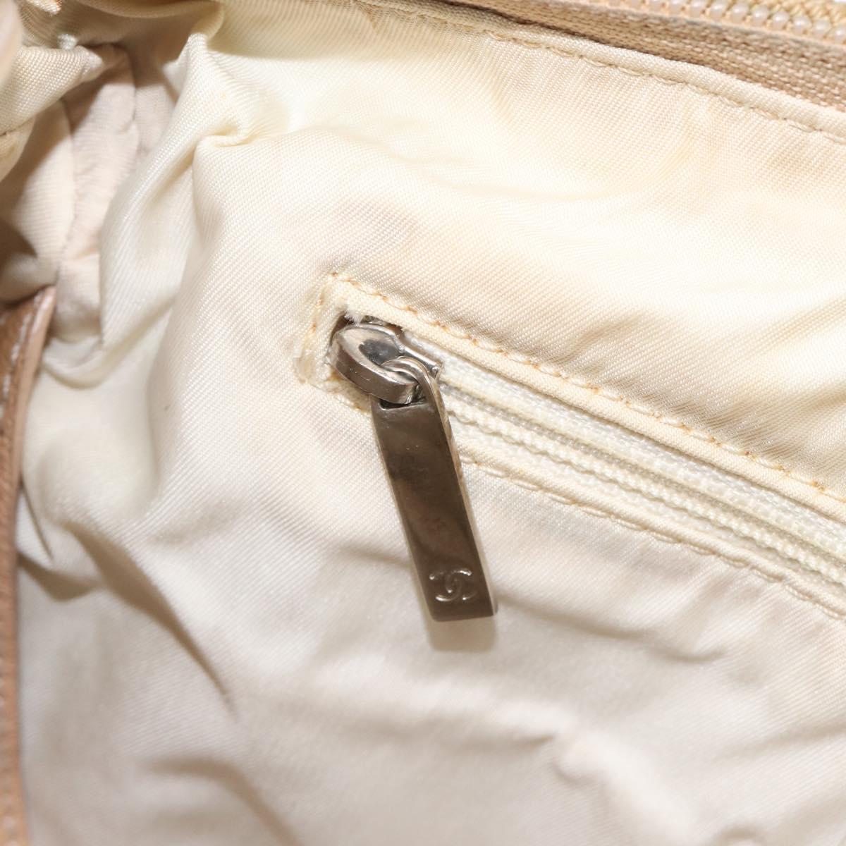 CHANEL Paris Biarritz Shoulder Bag Coated Canvas Gold Silver CC Auth bs37395