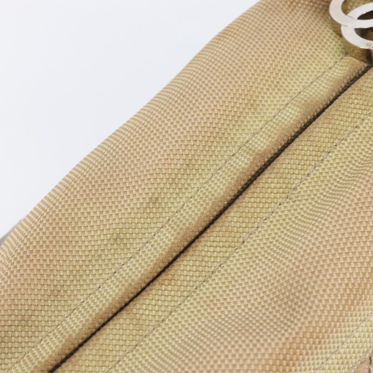 CHANEL Paris Biarritz Shoulder Bag Coated Canvas Gold Silver CC Auth bs37395