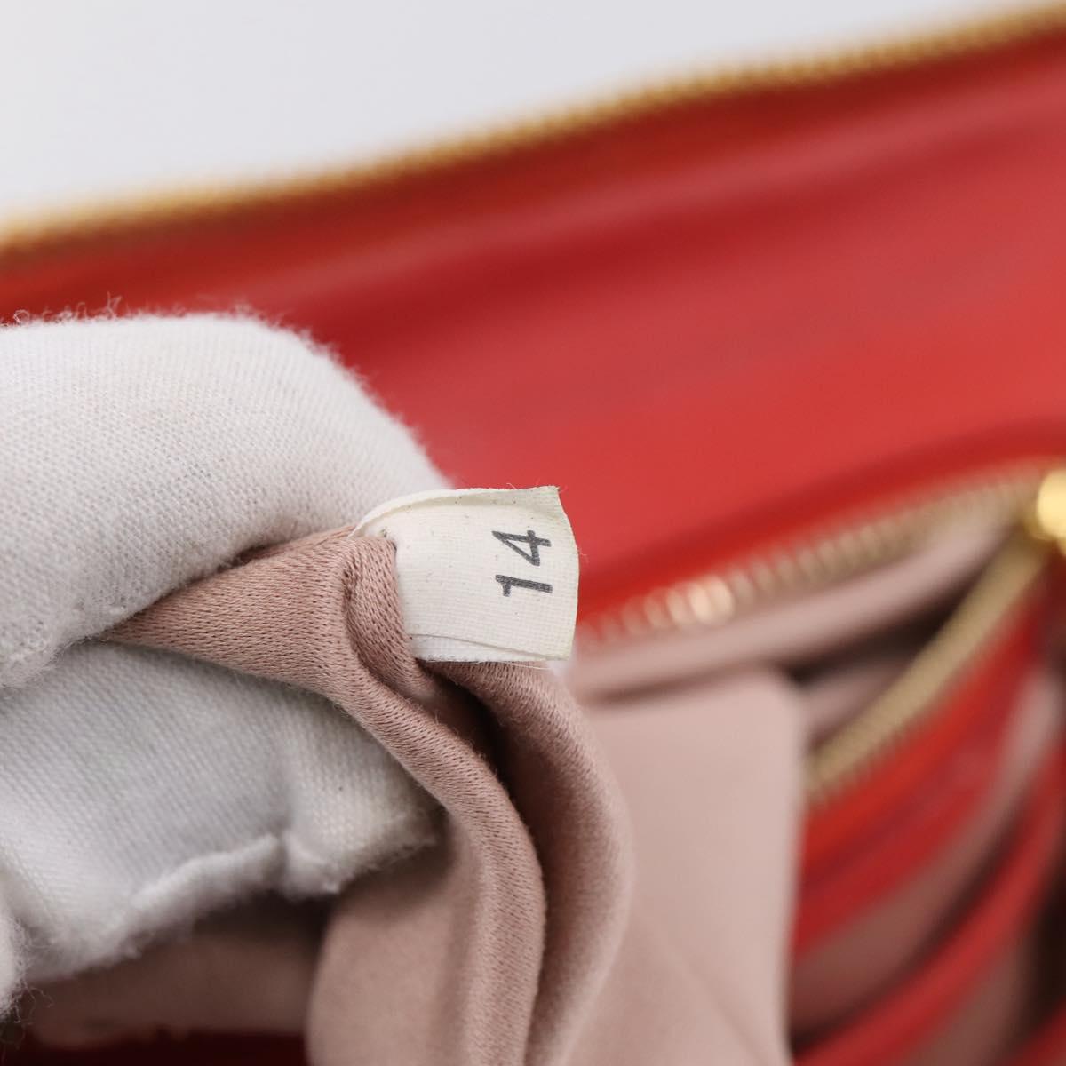 Miu Miu Matelasse Hand Bag Leather 2way Red Gold Auth bs37398