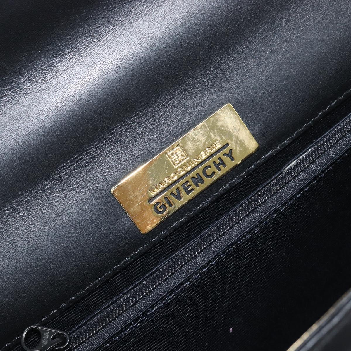 VALENTINO Hand Bag Leather Black Gold Auth bs37410A
