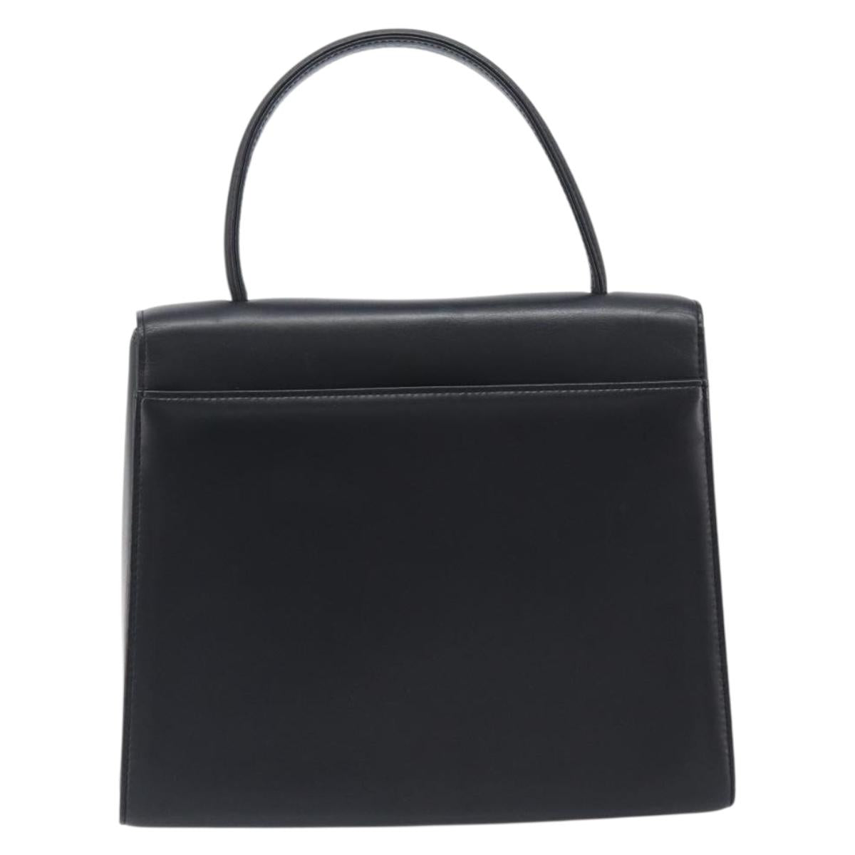 VALENTINO Hand Bag Leather Black Gold Auth bs37410A