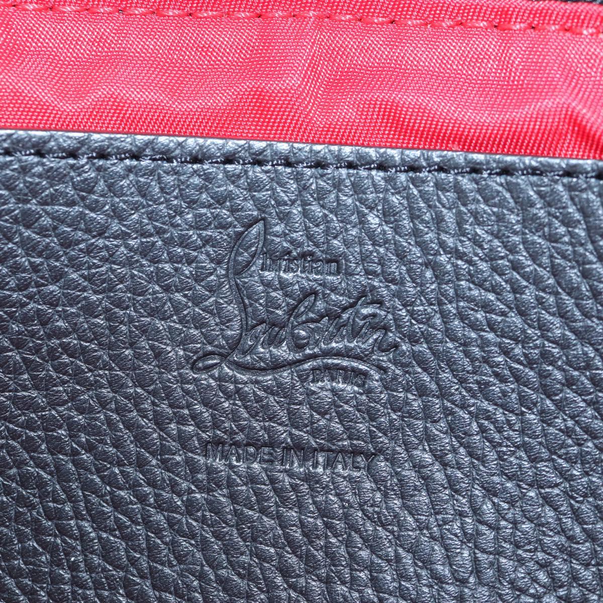Christian Louboutin Waist Bag Canvas Black Silver Auth bs37415A