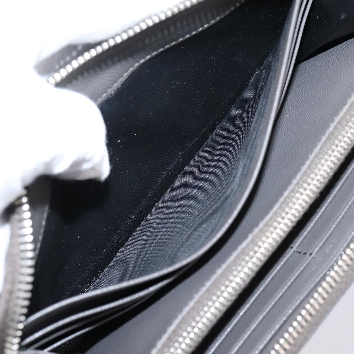 SAINT LAURENT Cassandra Long Wallet Leather Gray Silver Auth bs37418