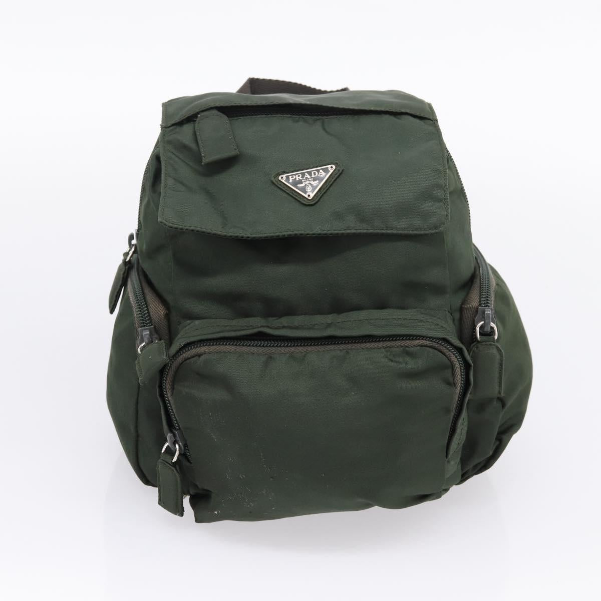 PRADA Backpack Nylon 3 Set Khaki Auth bs37426