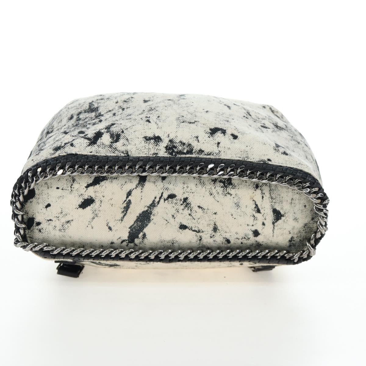 Stella MacCartney Backpack Canvas Beige Silver Auth bs37427