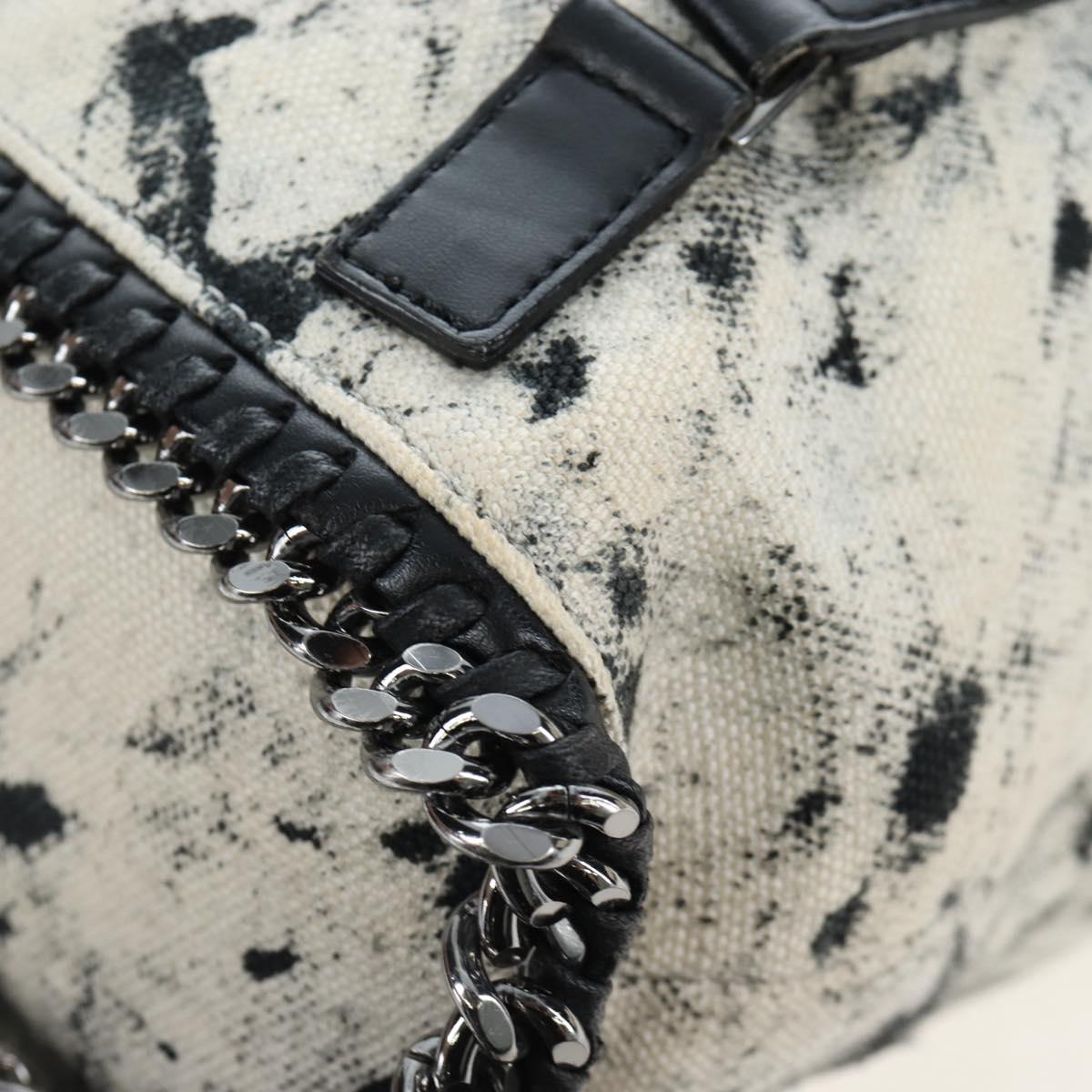 Stella MacCartney Backpack Canvas Beige Silver Auth bs37427