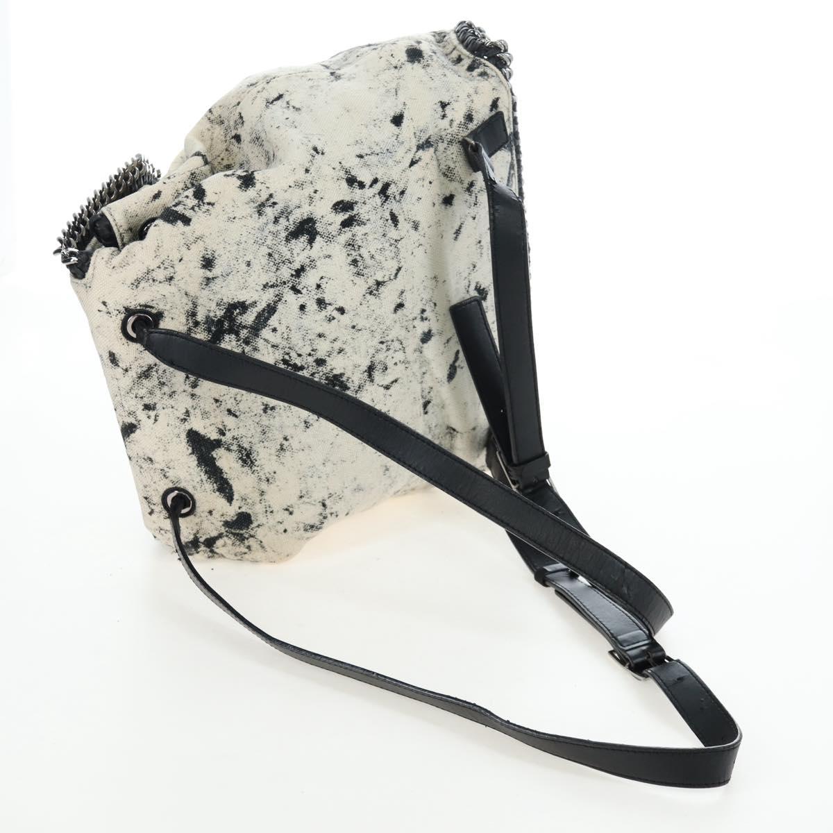 Stella MacCartney Backpack Canvas Beige Silver Auth bs37427