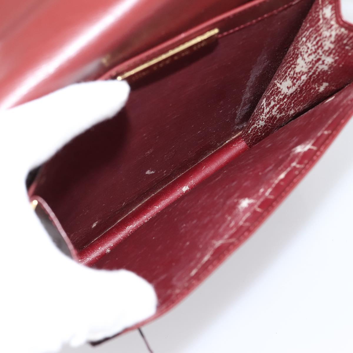 CARTIER Must Line Shoulder Bag Leather 4 Set Bordeaux Auth bs37437