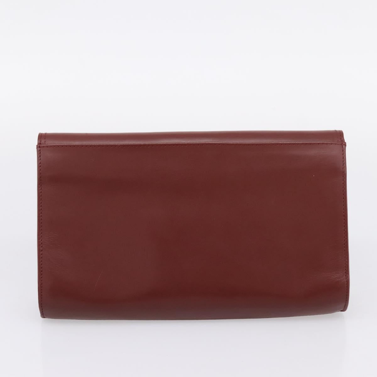 CARTIER Must Line Shoulder Bag Leather 4 Set Bordeaux Auth bs37437