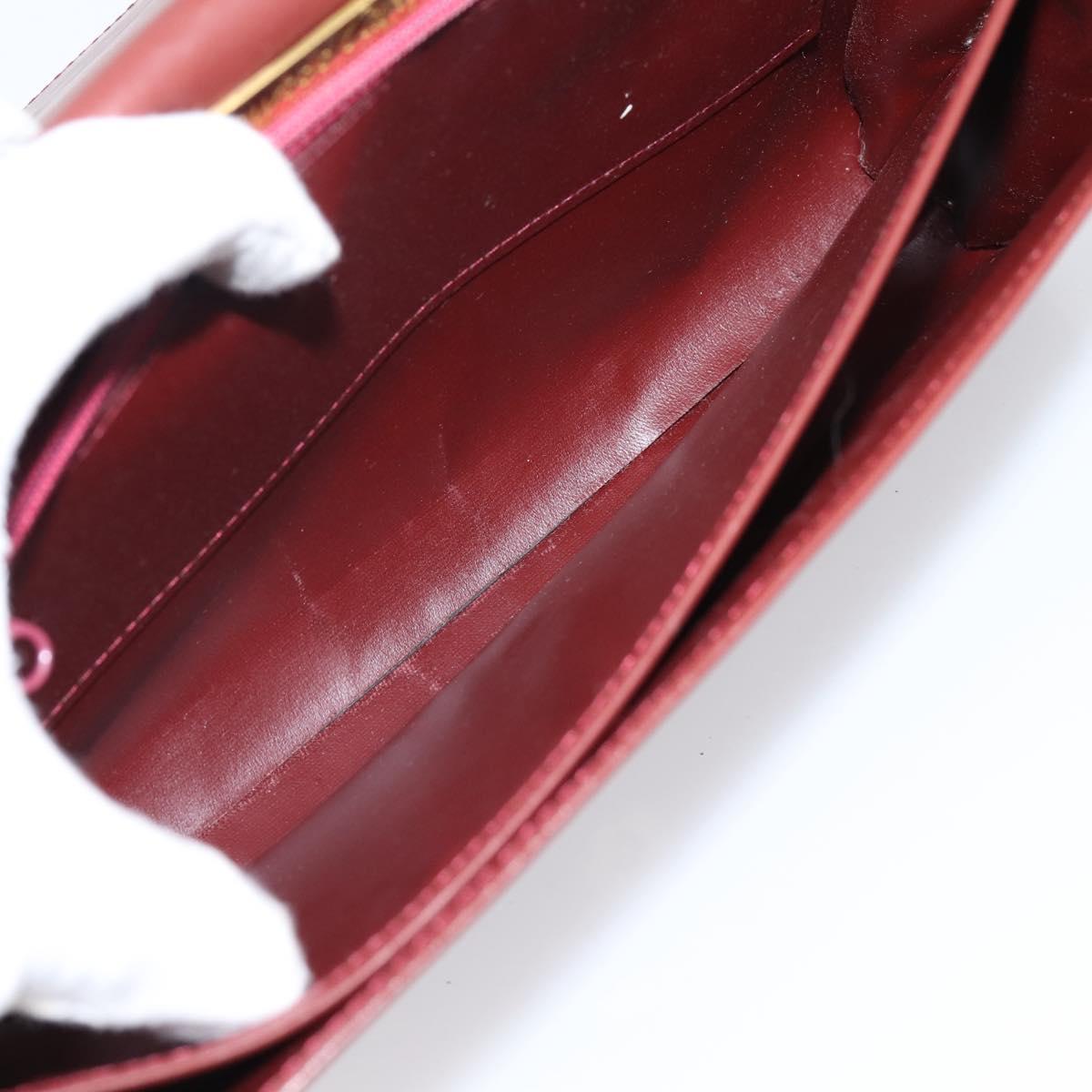 CARTIER Must Line Shoulder Bag Leather 4 Set Bordeaux Auth bs37437