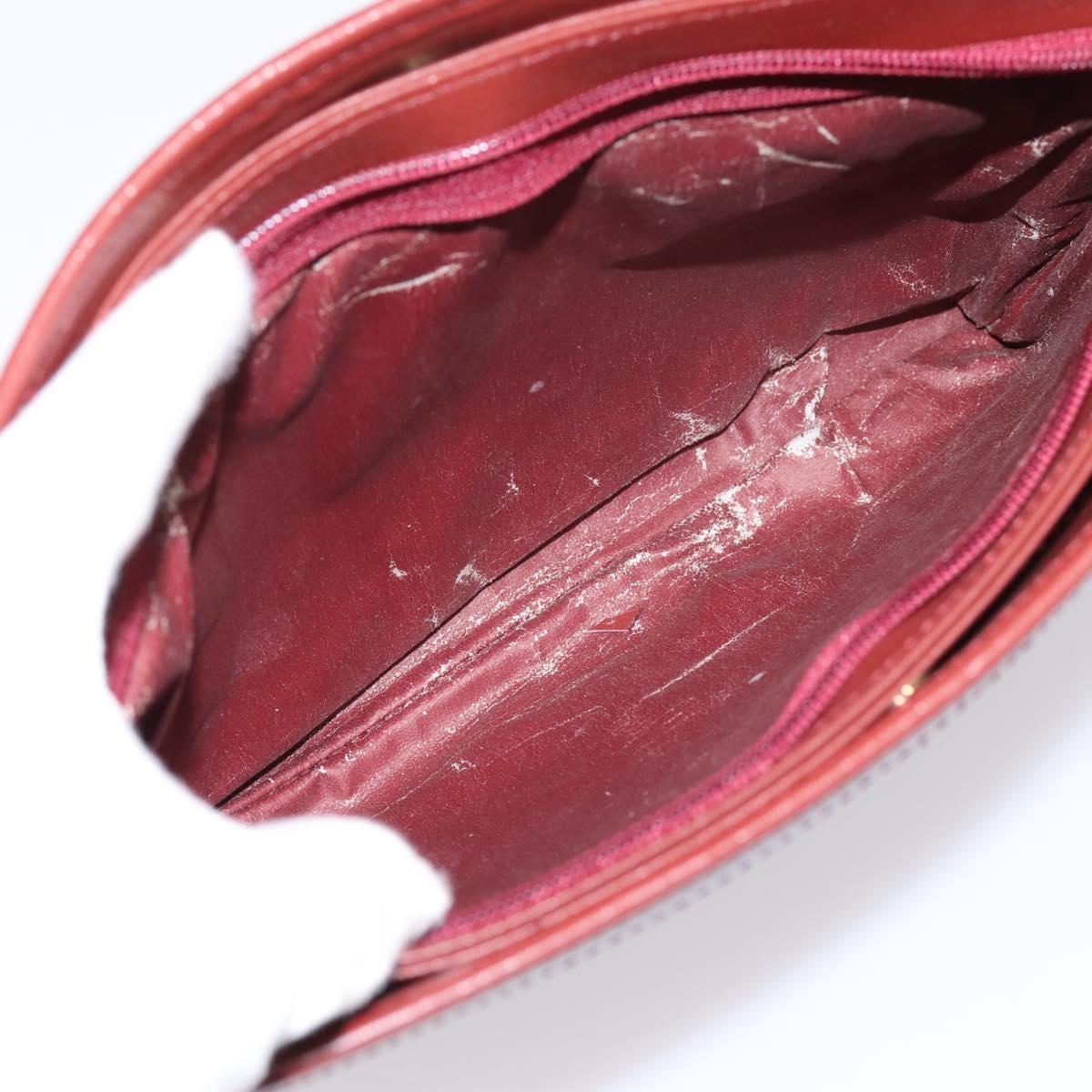 CARTIER Must Line Shoulder Bag Leather 4 Set Bordeaux Auth bs37437