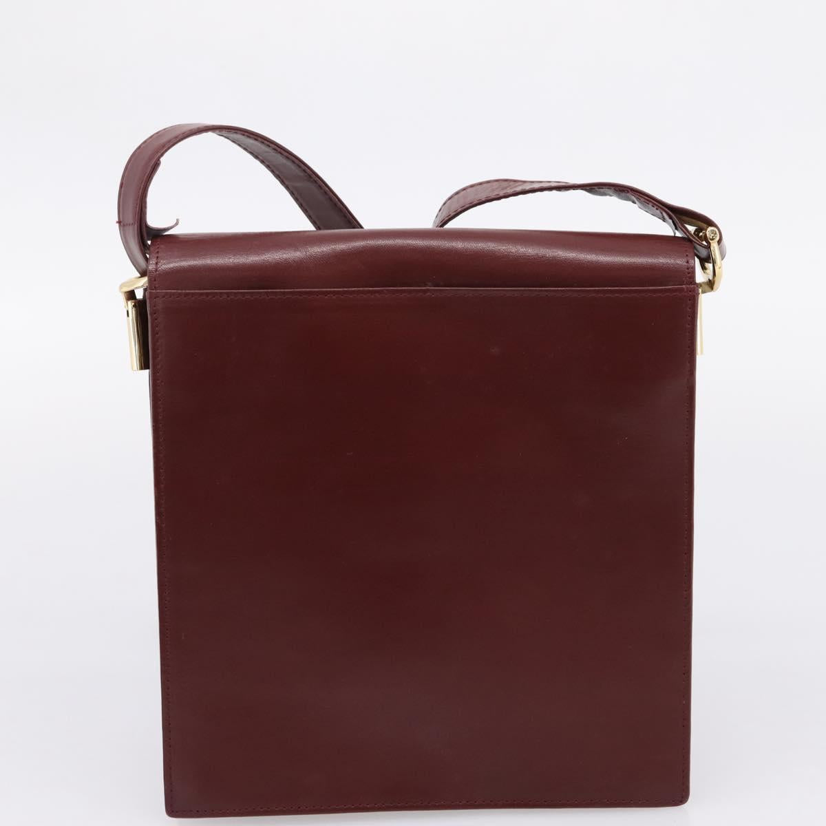 CARTIER Must Line Shoulder Bag Leather 4 Set Bordeaux Auth bs37437