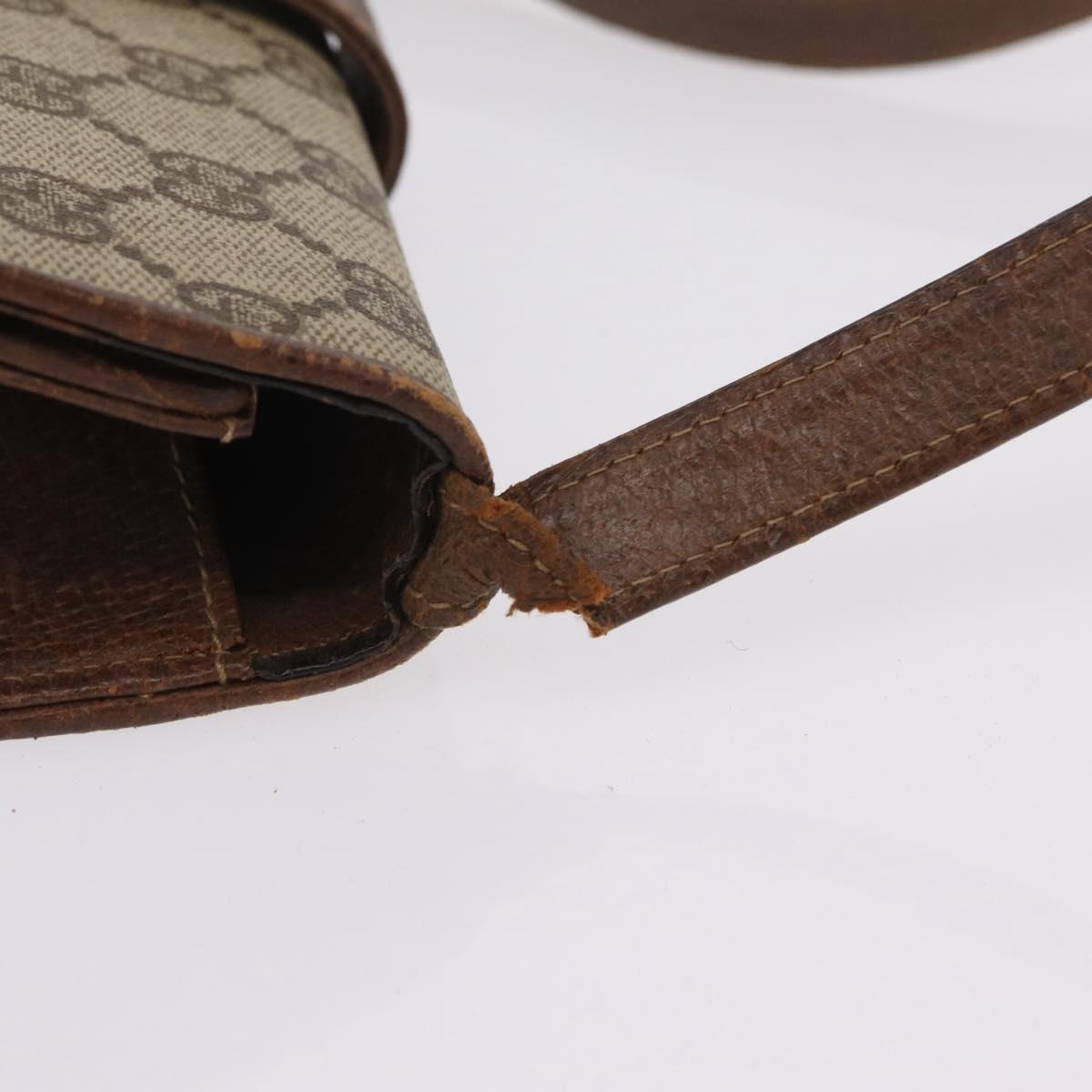 GUCCI GG Supreme Sherry Line Bag PVC Leather 3 Set Beige Yellow Auth bs37438