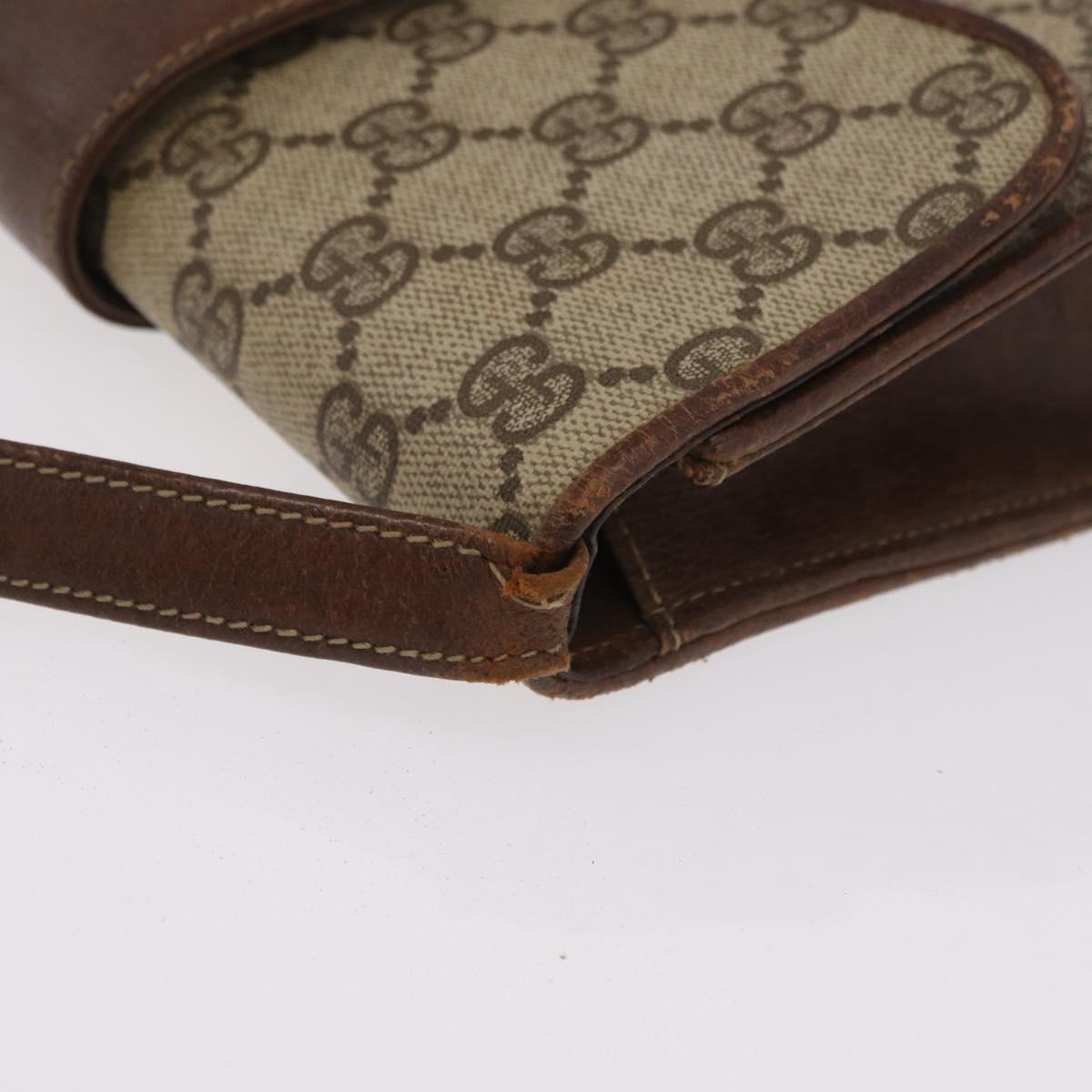 GUCCI GG Supreme Sherry Line Bag PVC Leather 3 Set Beige Yellow Auth bs37438