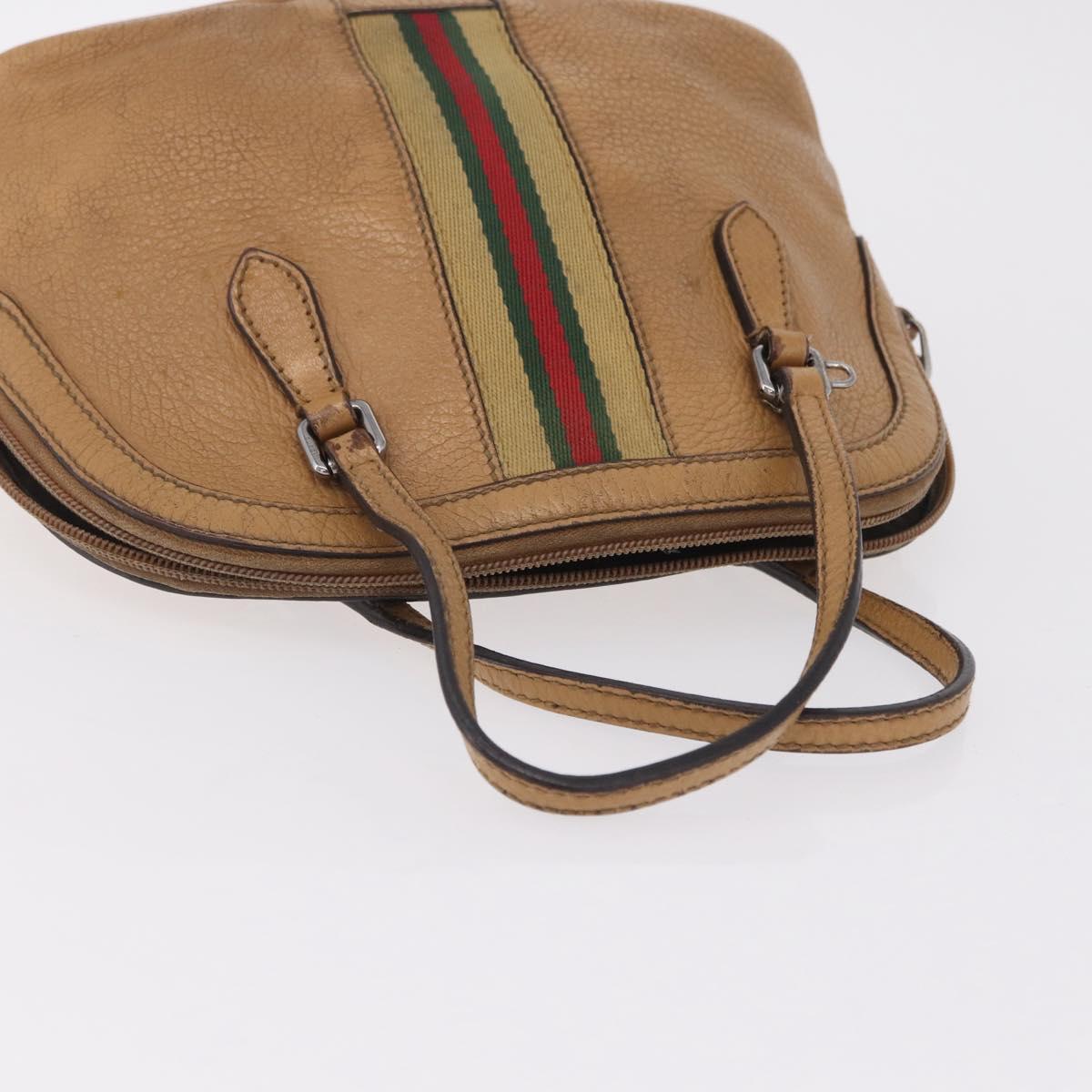 GUCCI GG Supreme Sherry Line Bag PVC Leather 3 Set Beige Yellow Auth bs37438