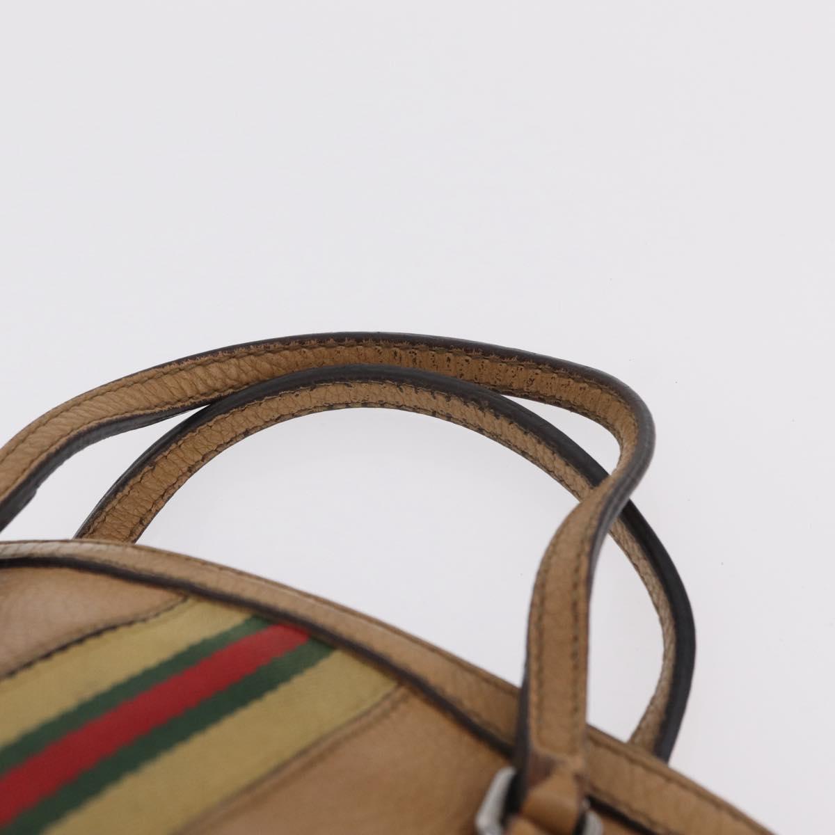 GUCCI GG Supreme Sherry Line Bag PVC Leather 3 Set Beige Yellow Auth bs37438