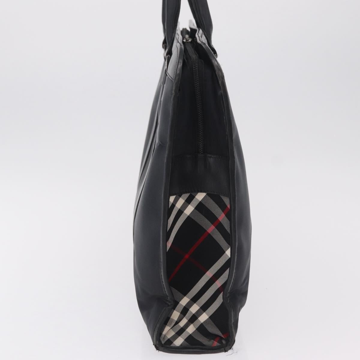 BURBERRY Hand Bag Leather Nylon 3 Set Black Brown Auth bs37439