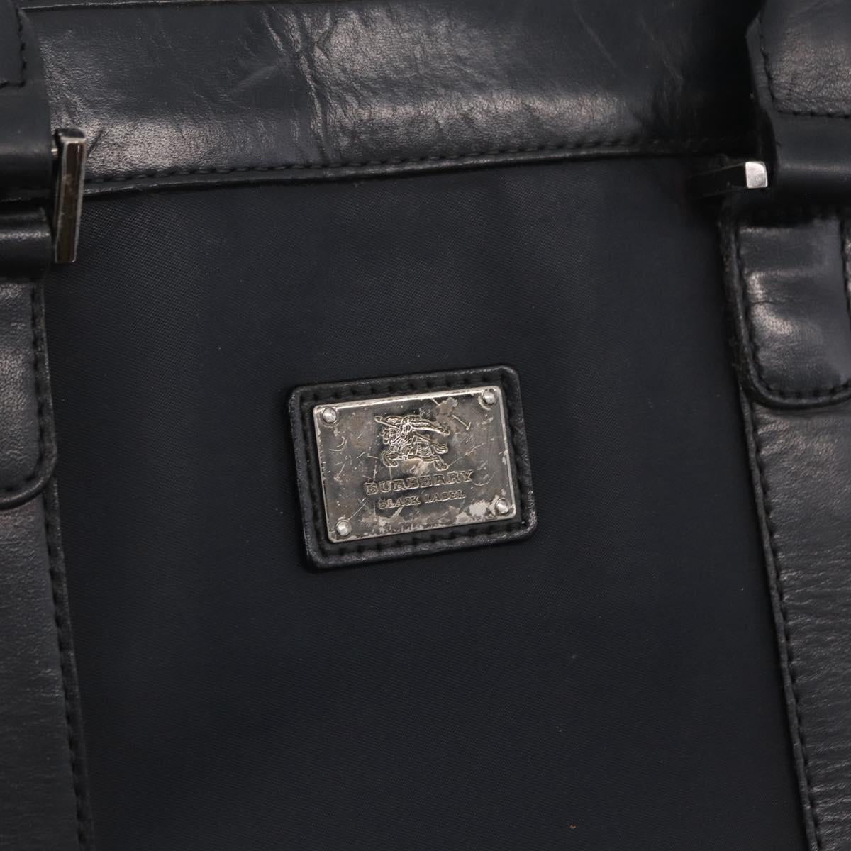 BURBERRY Hand Bag Leather Nylon 3 Set Black Brown Auth bs37439