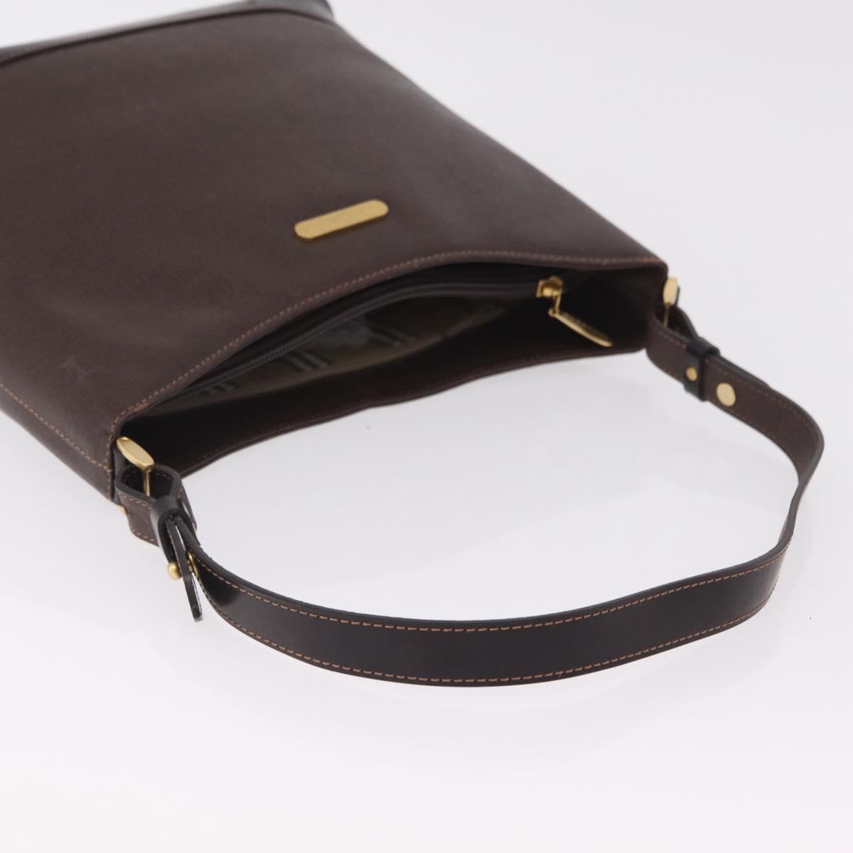 BURBERRY Hand Bag Leather Nylon 3 Set Black Brown Auth bs37439