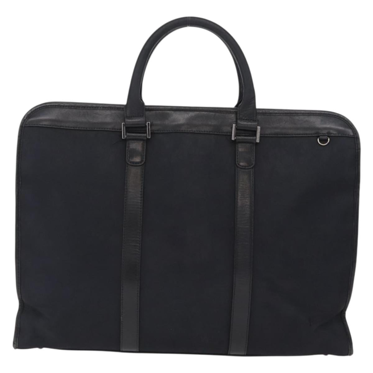 BURBERRY Hand Bag Leather Nylon 3 Set Black Brown Auth bs37439