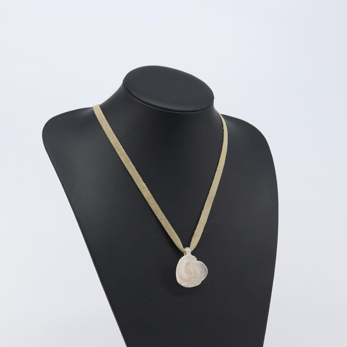 CHANEL Camelia Choker Necklace plastic Clear CC Auth bs37450