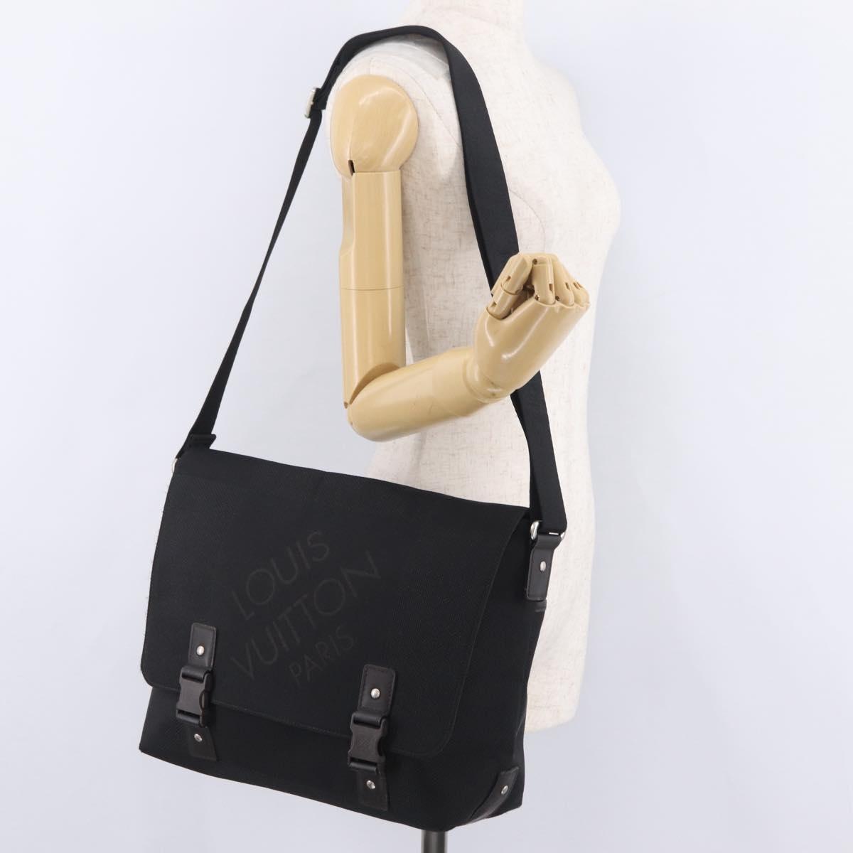 LOUIS VUITTON Damier Geant Roux Shoulder Bag Black M93079 LV Auth bs37464