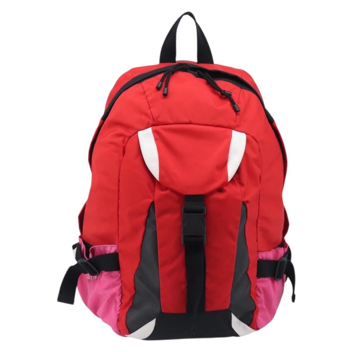 Valentino Backpack Nylon Red Auth bs37483