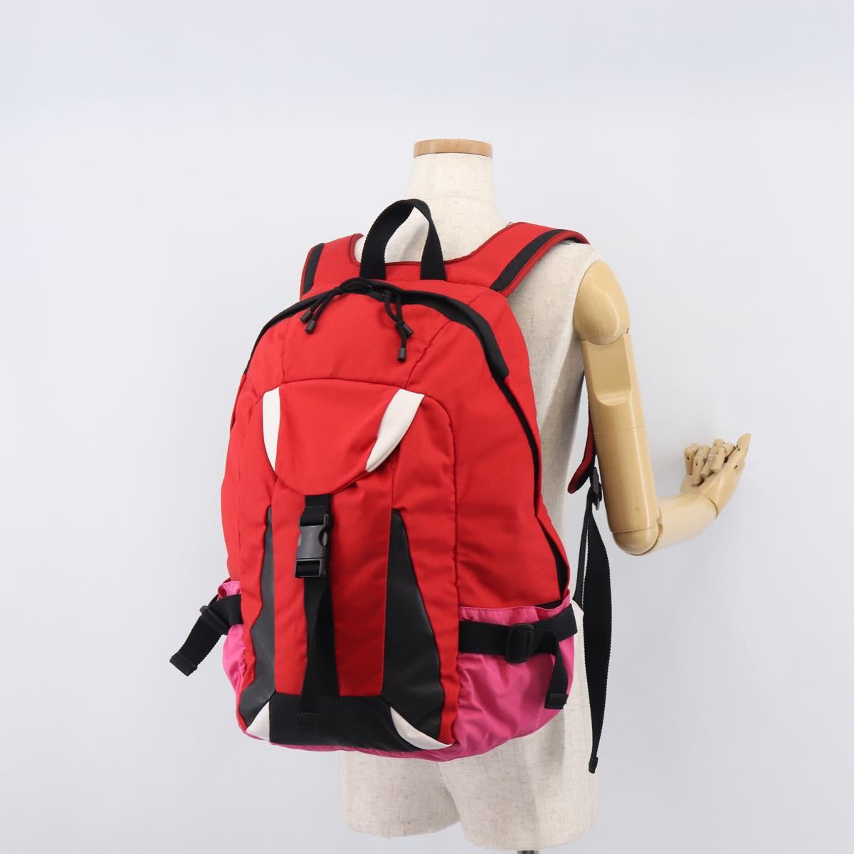 Valentino Backpack Nylon Red Auth bs37483
