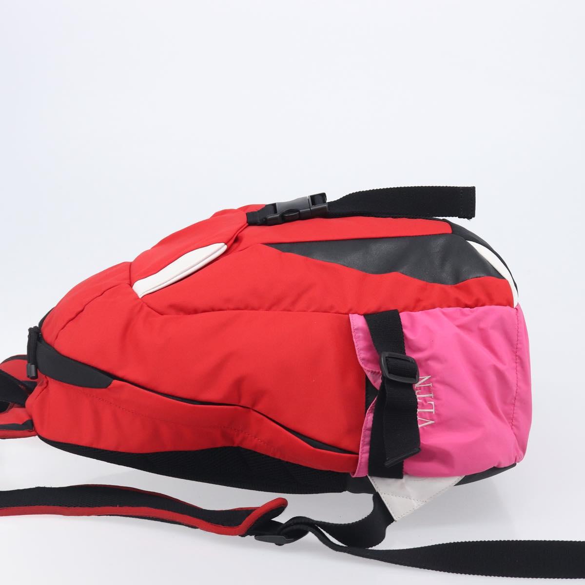 Valentino Backpack Nylon Red Auth bs37483