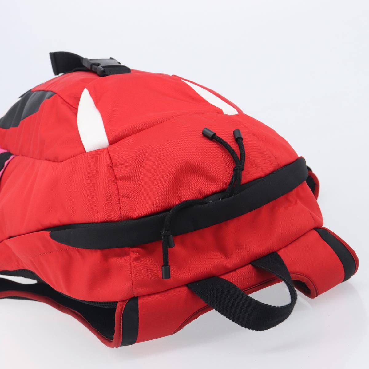 Valentino Backpack Nylon Red Auth bs37483