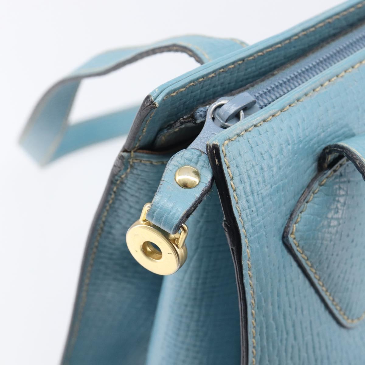 LOEWE Tote Bag Leather Light Blue Gold Auth bs37496A