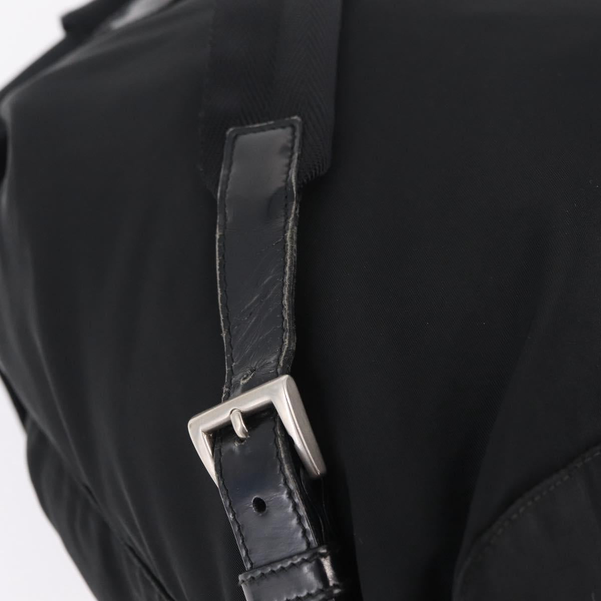 PRADA Backpack Nylon Black Silver Auth bs37501