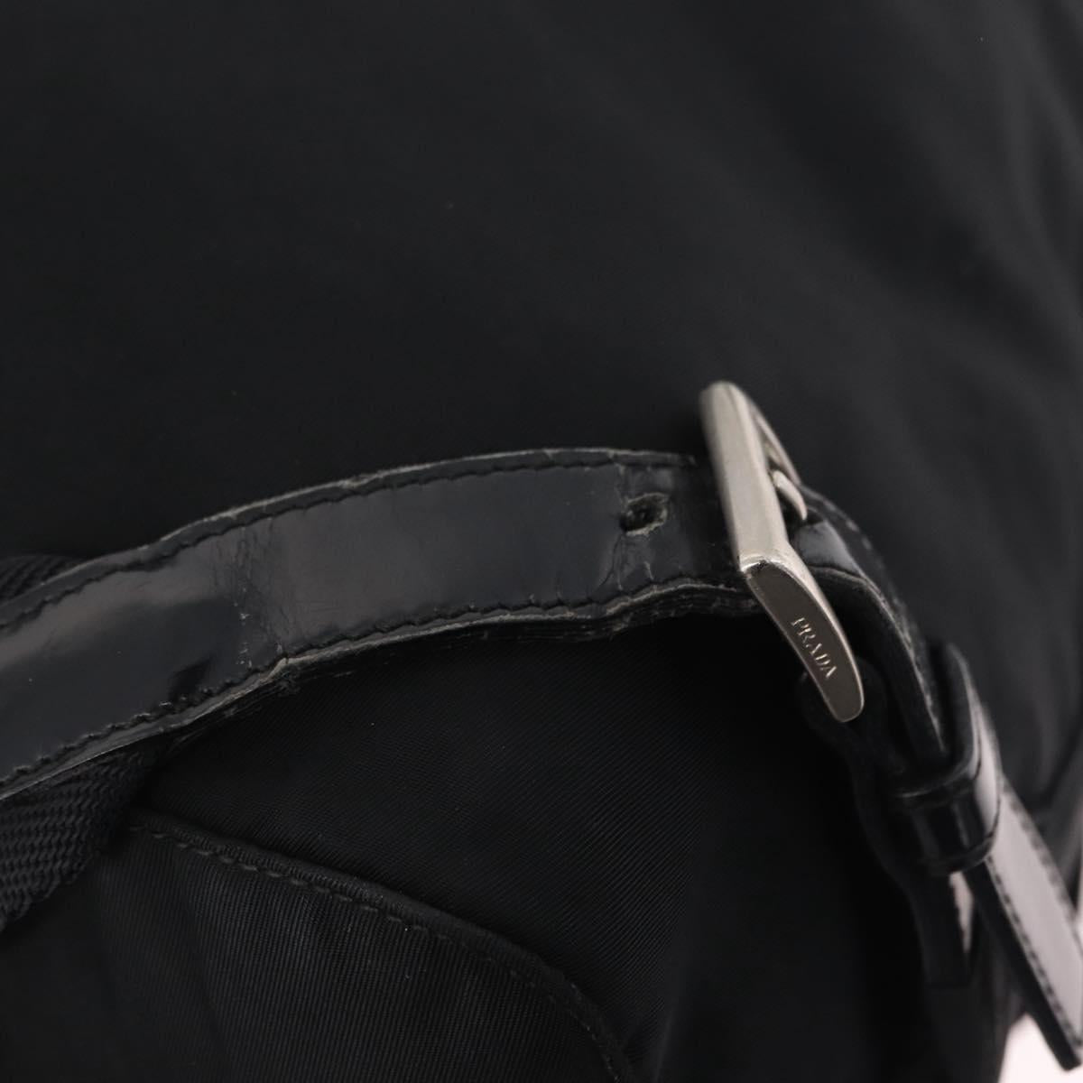 PRADA Backpack Nylon Black Silver Auth bs37501