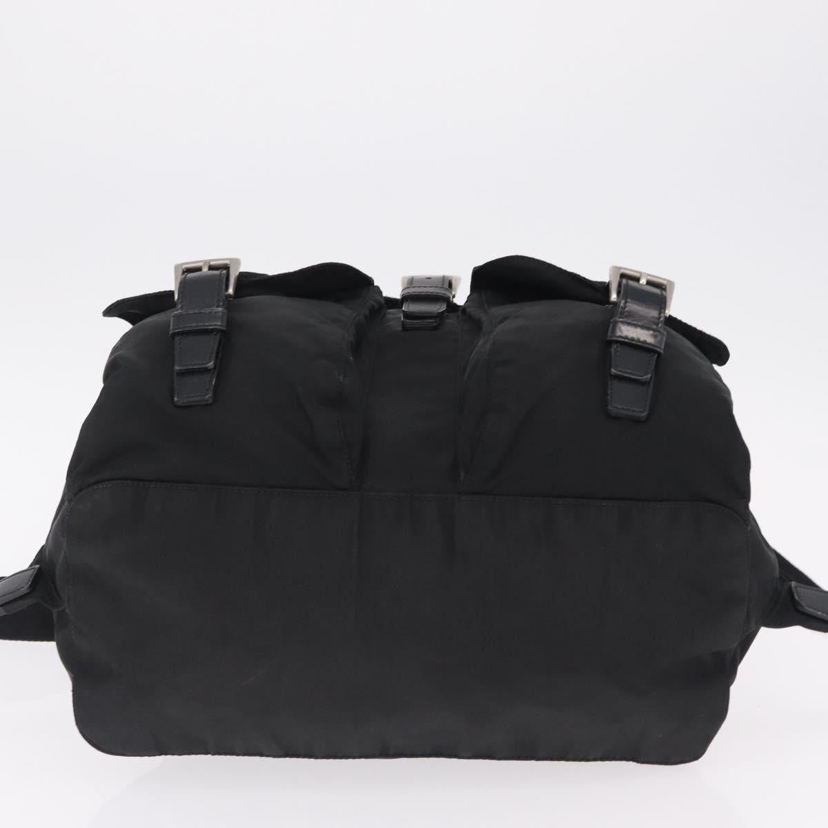 PRADA Backpack Nylon Black Silver Auth bs37501
