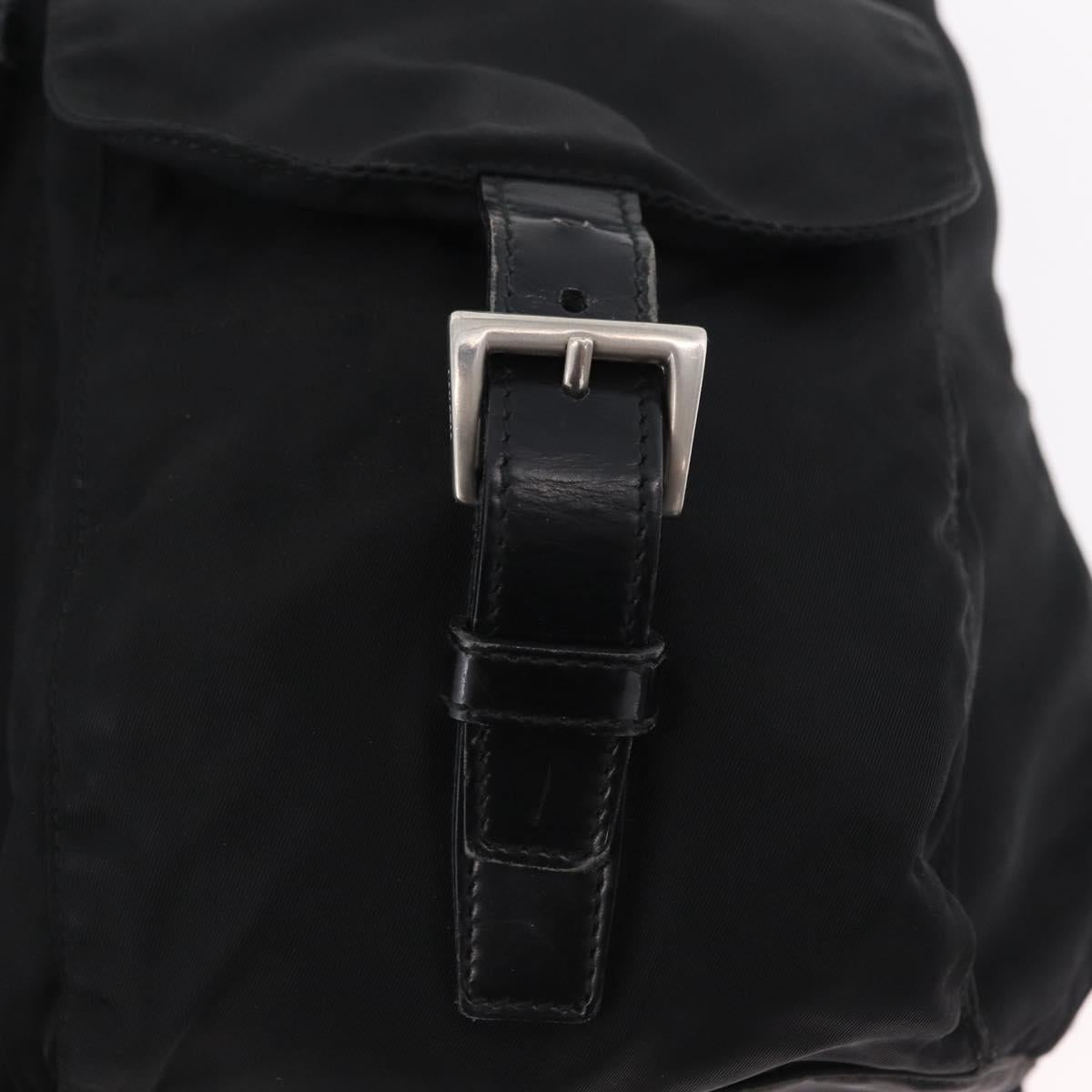 PRADA Backpack Nylon Black Silver Auth bs37501
