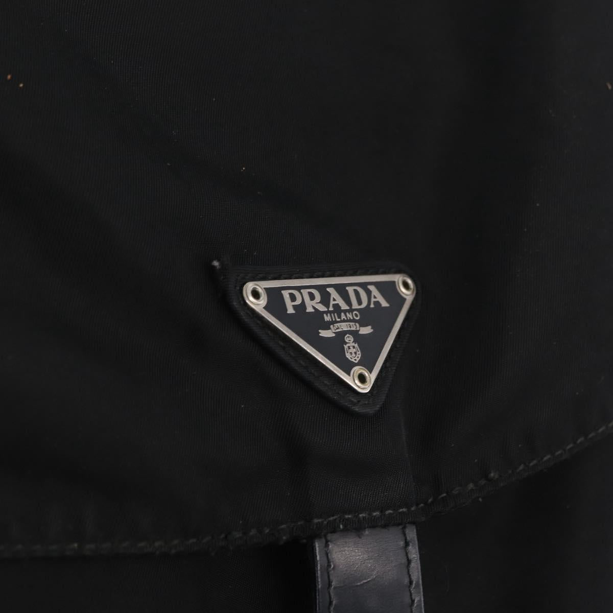 PRADA Backpack Nylon Black Silver Auth bs37501