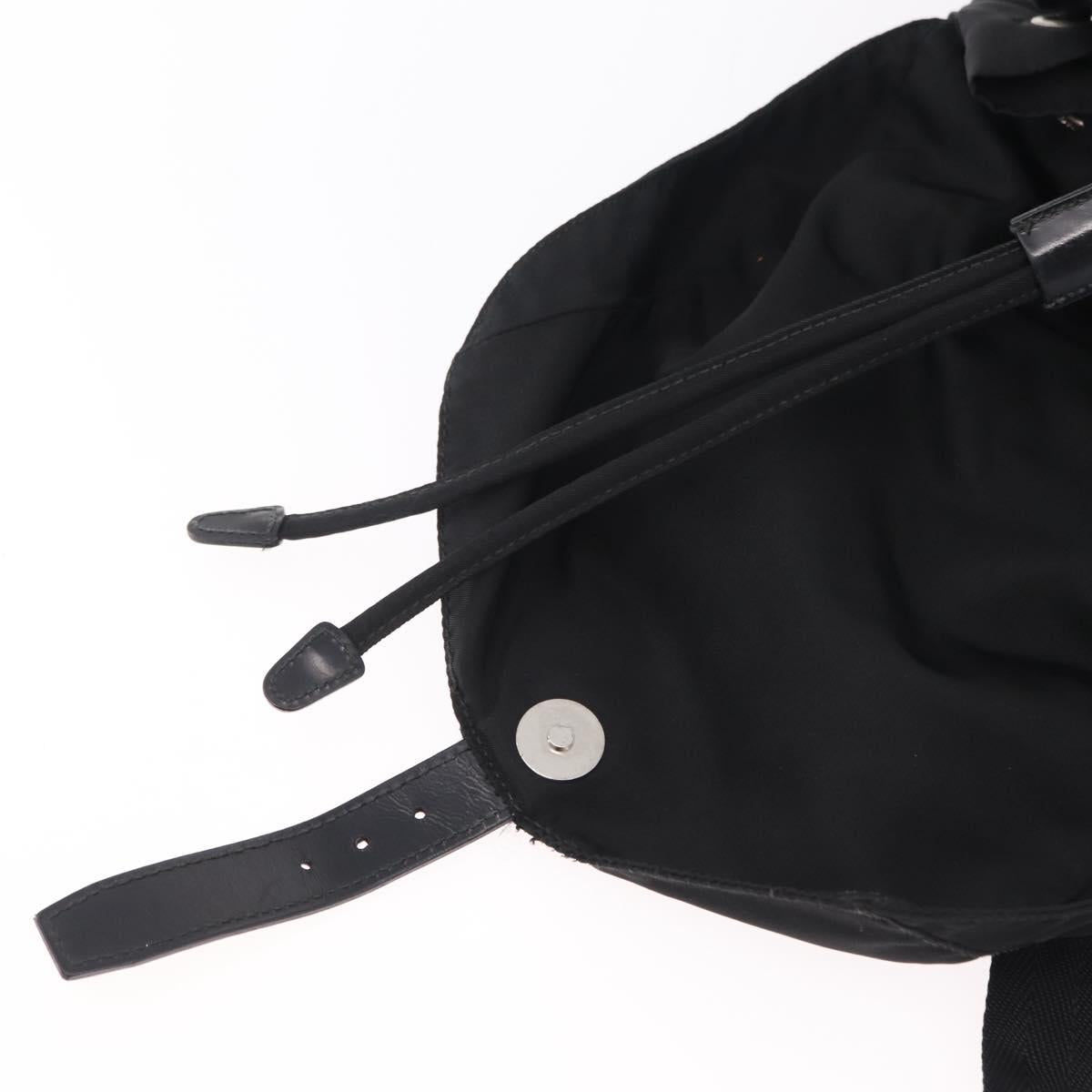 PRADA Backpack Nylon Black Silver Auth bs37501