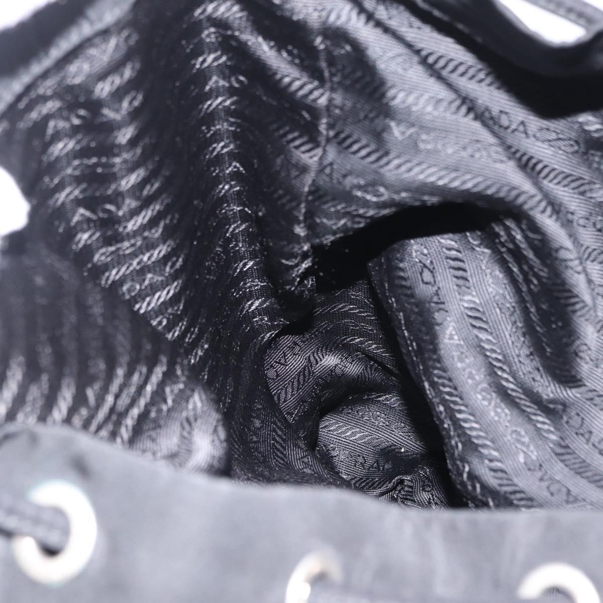 PRADA Backpack Nylon Black Silver Auth bs37501