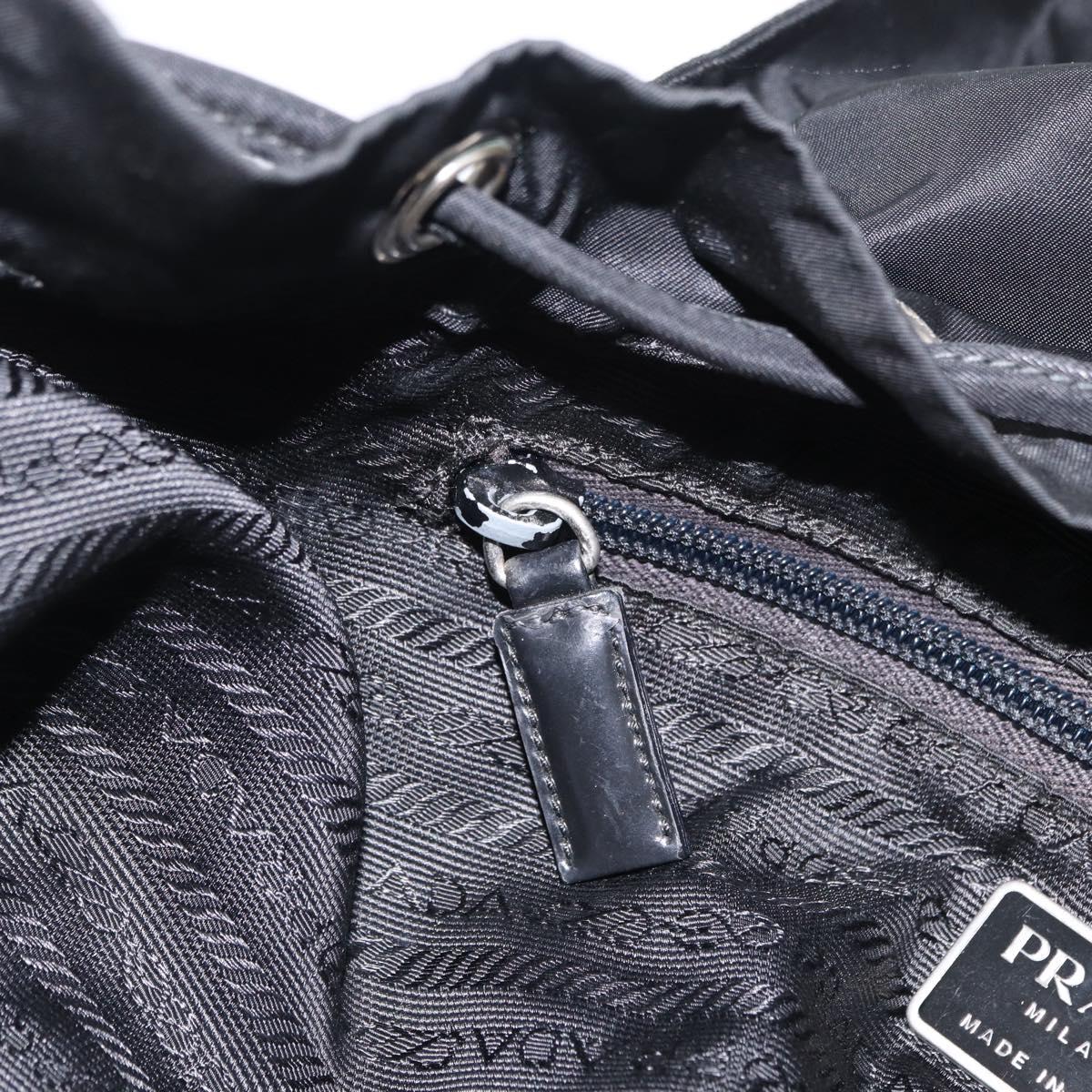 PRADA Backpack Nylon Black Silver Auth bs37501