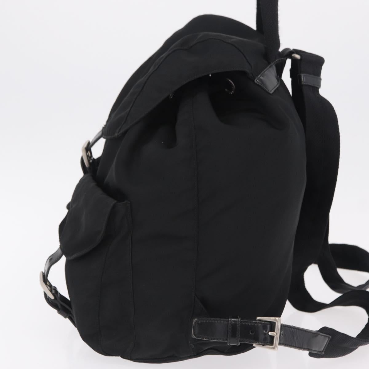 PRADA Backpack Nylon Black Silver Auth bs37501