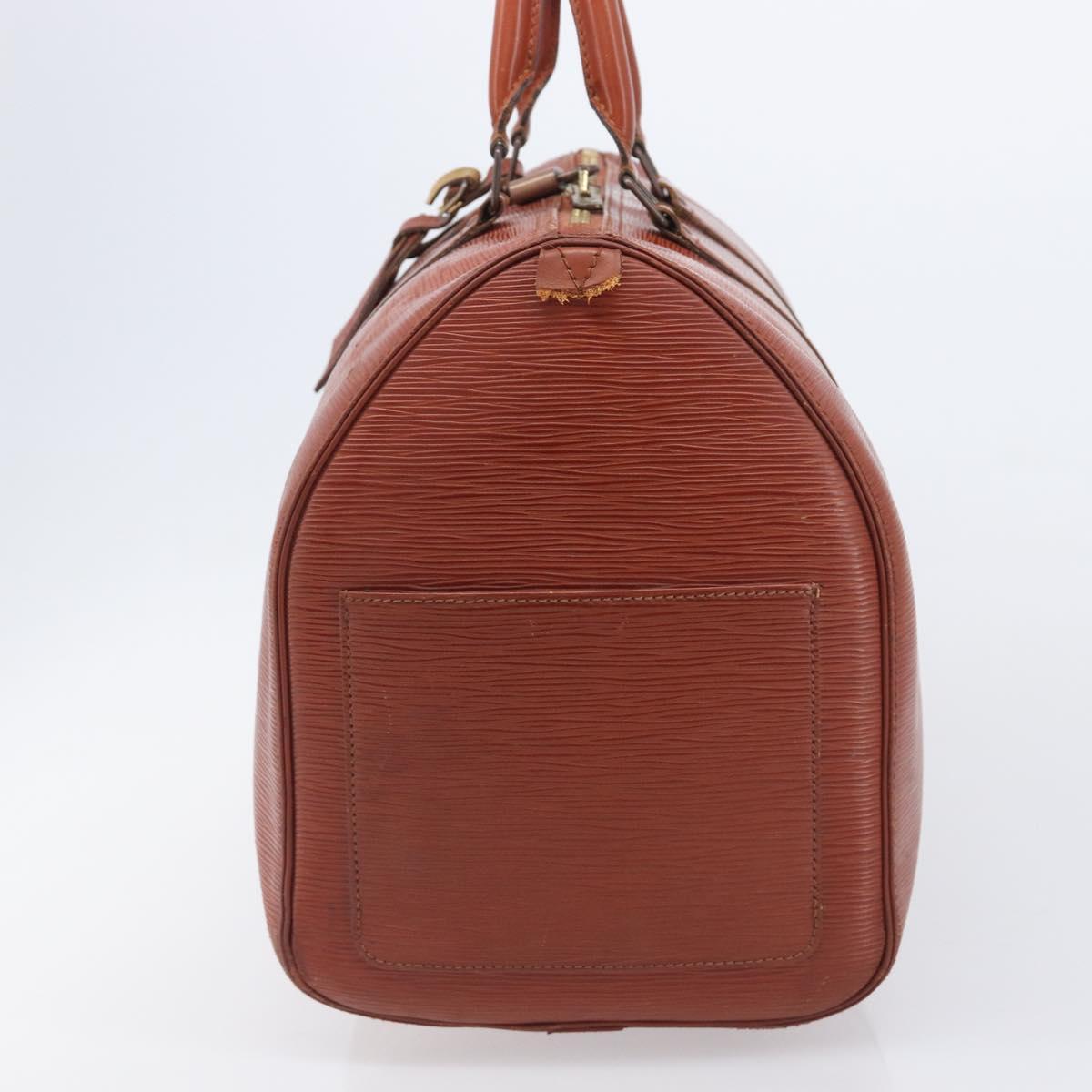 LOUIS VUITTON Epi Keepall 45 Boston Bag Brown M42978 LV Auth bs37508