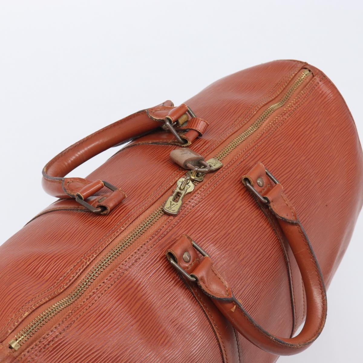 LOUIS VUITTON Epi Keepall 45 Boston Bag Brown M42978 LV Auth bs37508