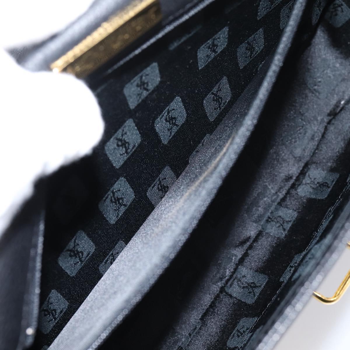 Saint Laurent Shoulder Bag Leather Black Gold Auth bs37510A