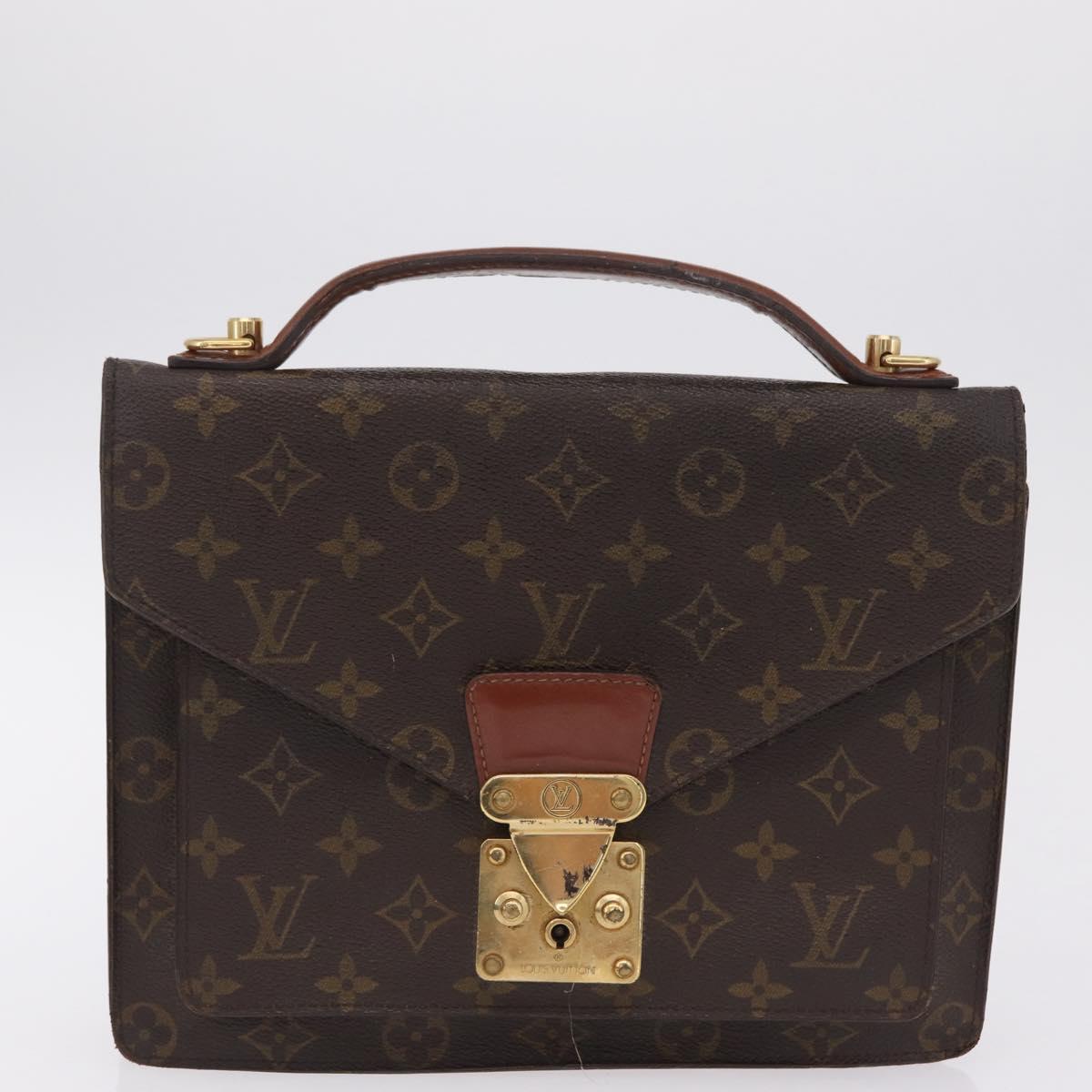LOUIS VUITTON Monogram Business Bag Leather 4 Set LV Auth bs37527